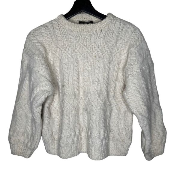 Vintage Aran Prince of Burren Chunky Wool Cable Knit Sweater Womens Medium - Picture 1 of 3